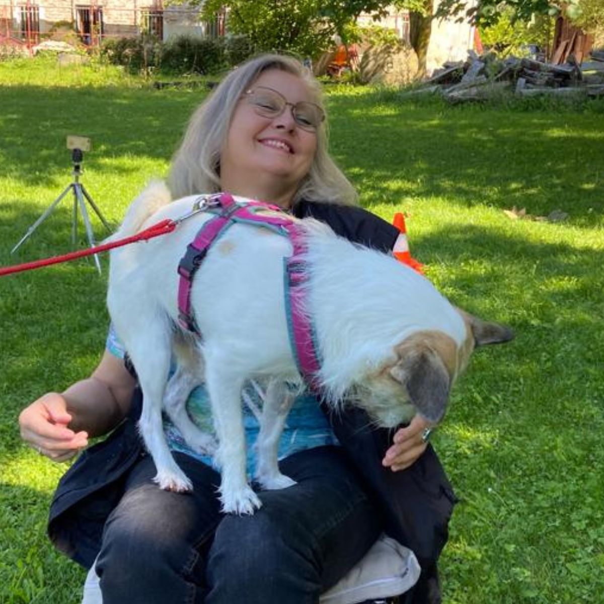 Karin Immler beim Therapiehundetraining