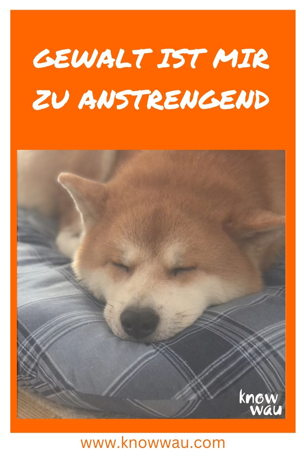 Gewalt ist mir zu anstrengend